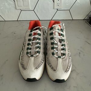 Men's Athletic Shoes - White and Green